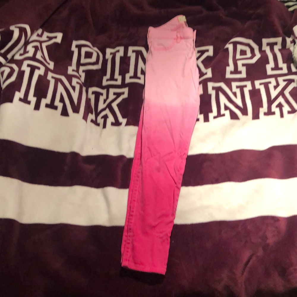 Hollister pink ombré skinny jeans